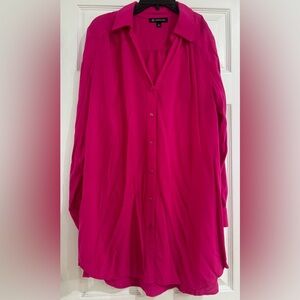 Hot Pink Long Sleeve Buttoned Shirt by Inc